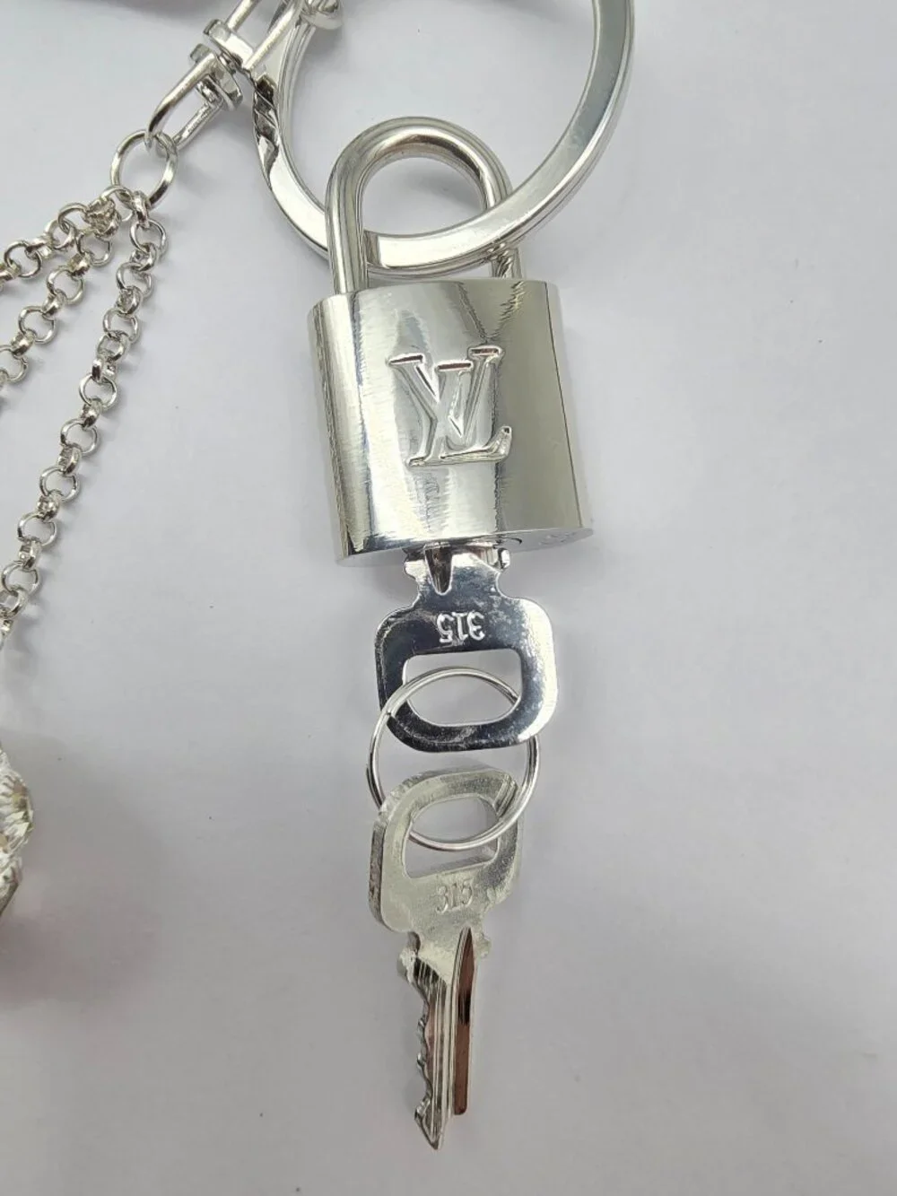 Authentic Louis Vuitton Silver Lock 🔒 Unbranded Keychain Bag Charm LV